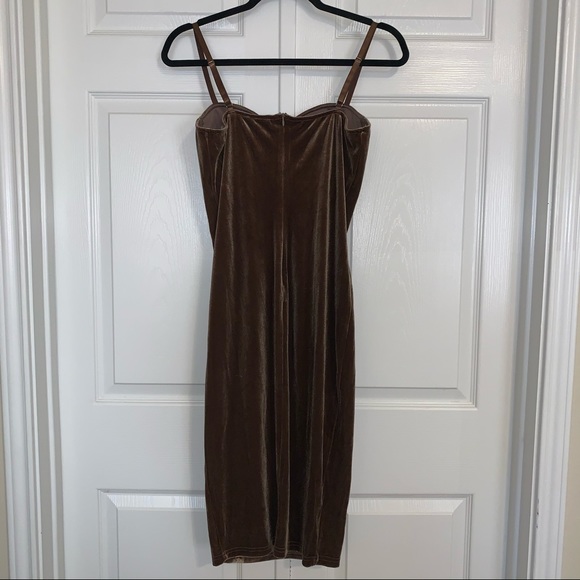 NWT JLUXLABEL Bronze Bustier Velvet Dress - Picture 9 of 10